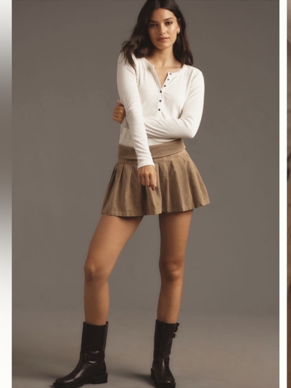 NWT Anthropologie Plicro Rib Mixed Skort